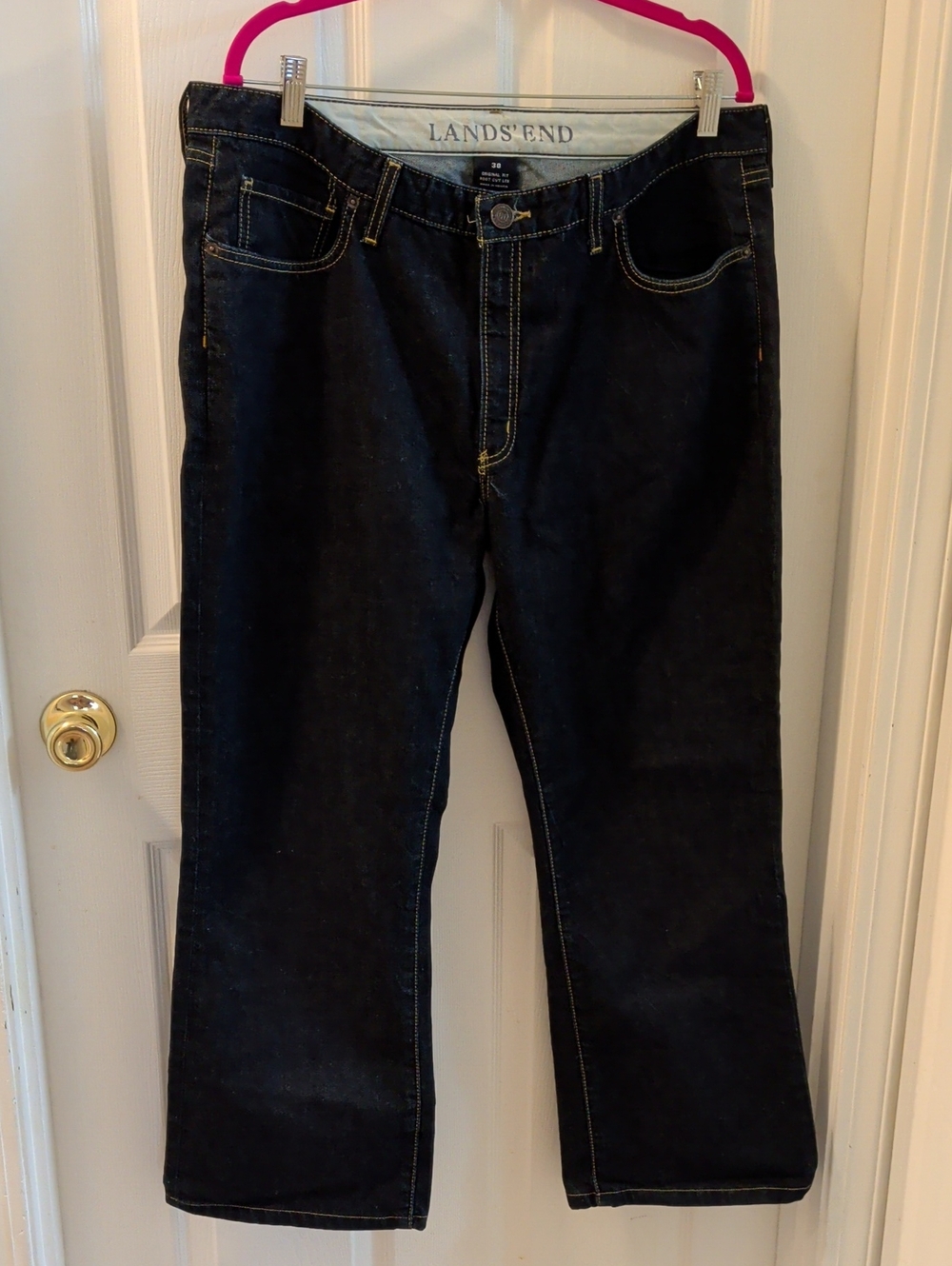 Lands' End Men's Dark Indigo Relaxed Jeans